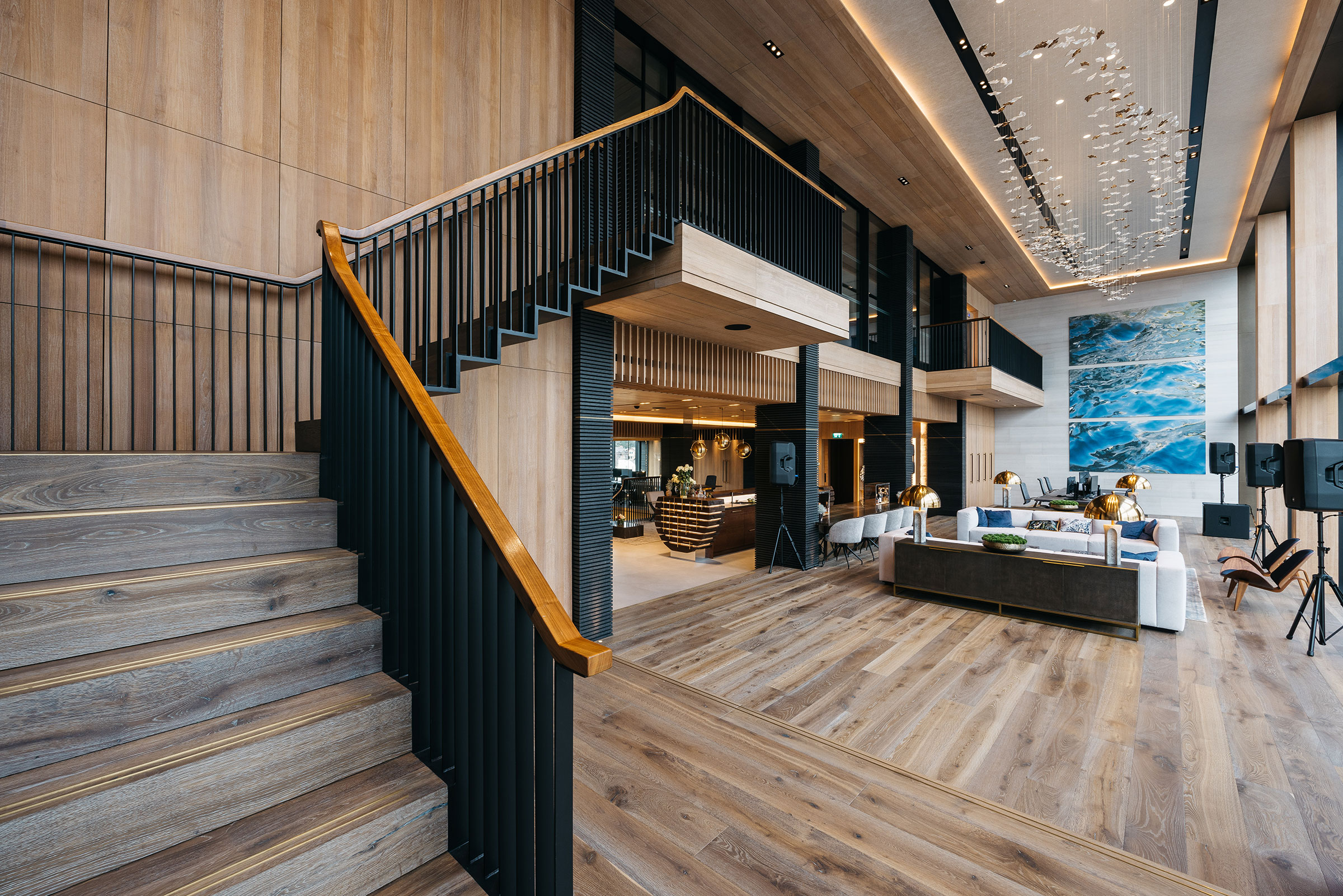 Bespoke furniture and architectural joinery for the headquarters of a company in the Isle of Man by William Garvey bespoke furniture maker designer