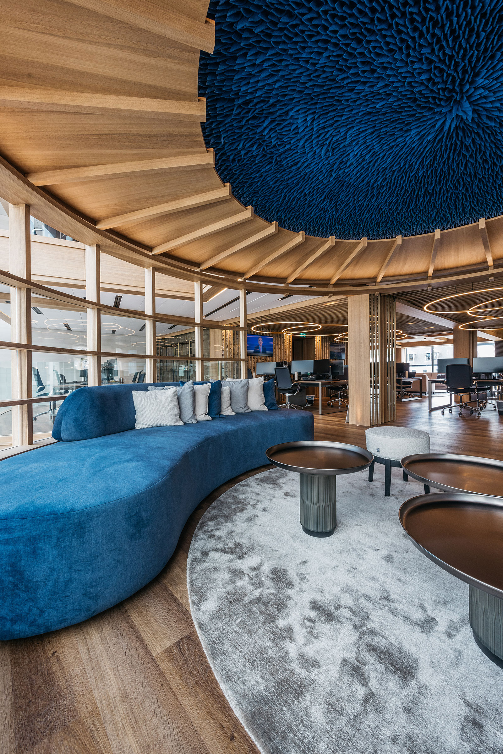 Bespoke furniture and architectural joinery for the headquarters of a company in the Isle of Man by William Garvey bespoke furniture maker designer