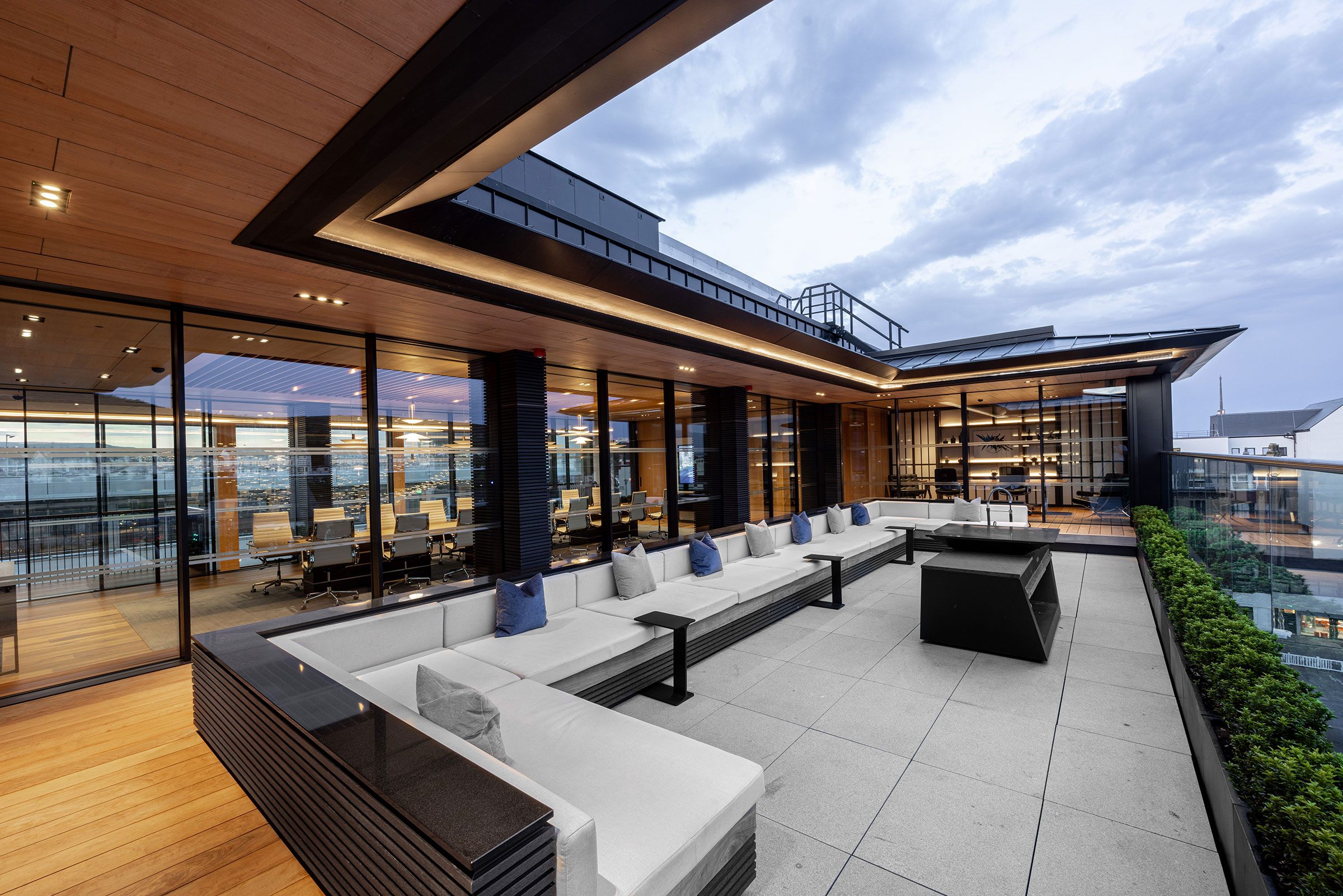 Bespoke furniture and architectural joinery for the headquarters of a company in the Isle of Man by William Garvey bespoke furniture maker designer