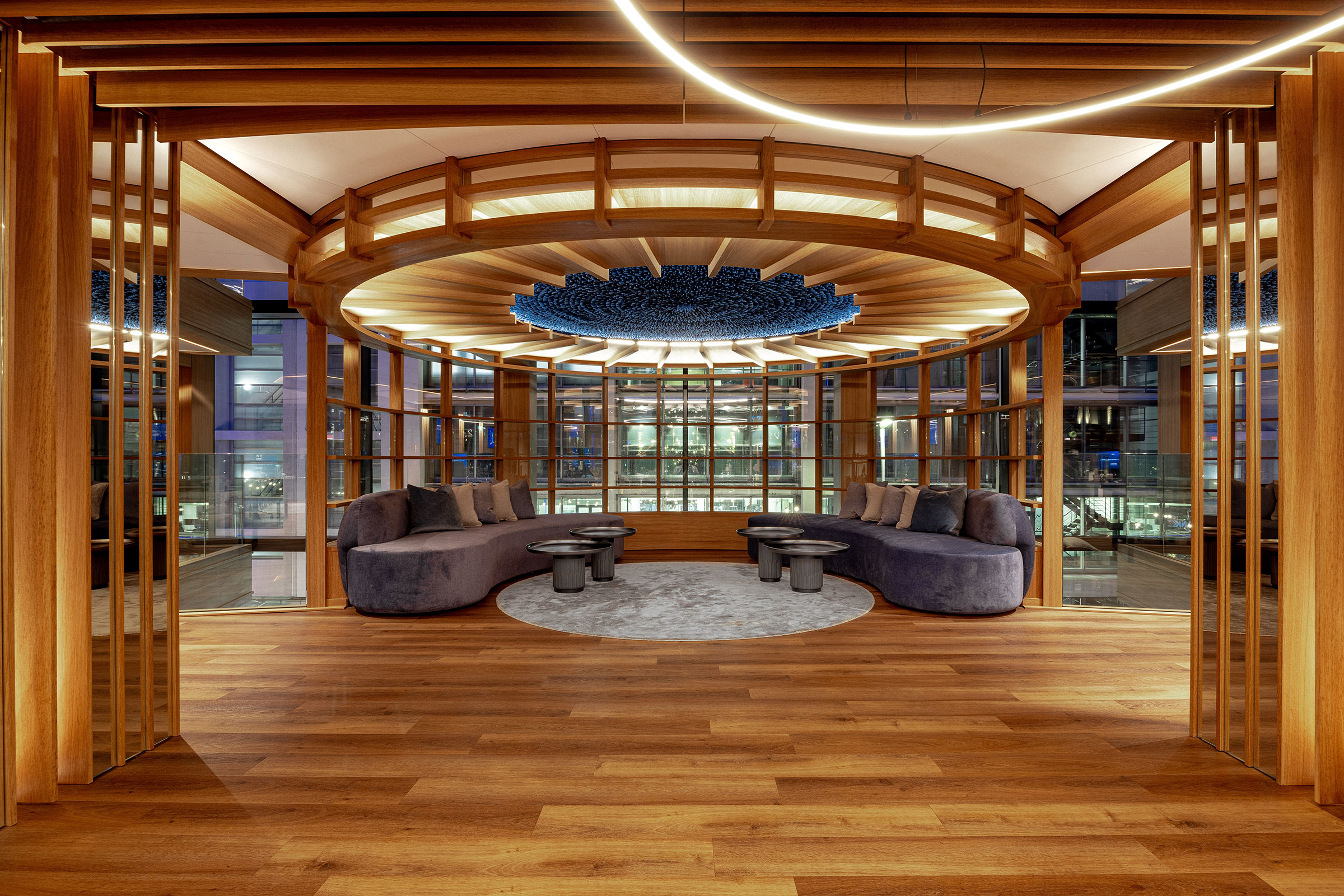 Bespoke furniture and architectural joinery for the headquarters of a company in the Isle of Man by William Garvey bespoke furniture maker designer